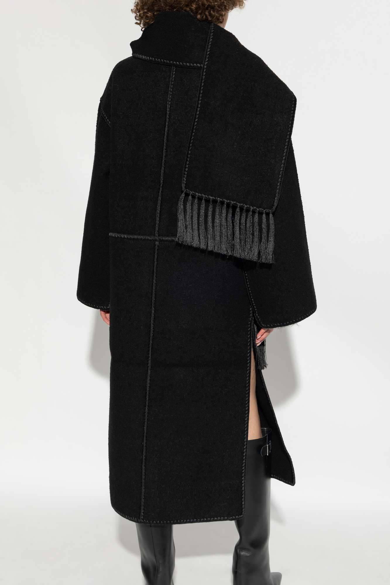 Black Wool coat with scarf TOTEME - Vitkac Canada